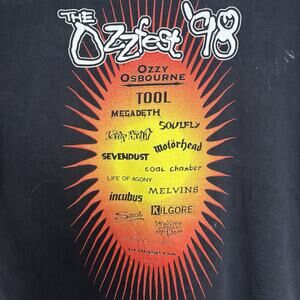 Vintage 1998 Ozzy Osborne Ozzfest Black Shirt Tour Incubus Motörhead Large SOAD